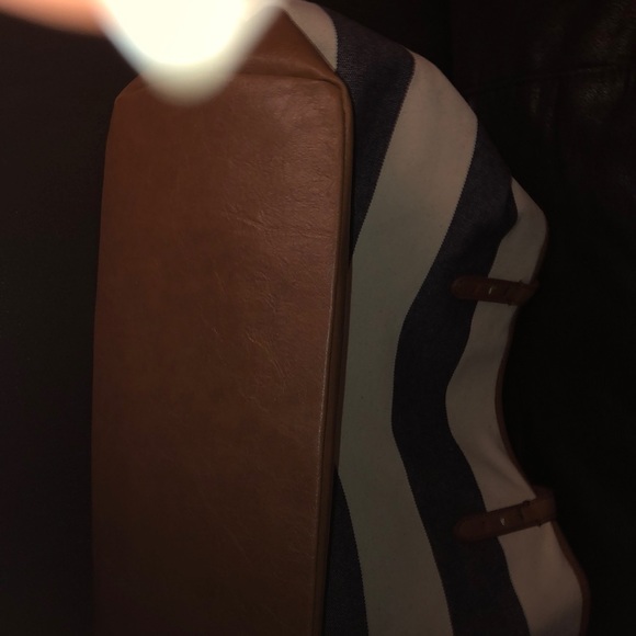 Large Stripped Canvas Tote Bag - Picture 5 of 6